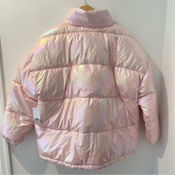 SOLD - BP Nordstrom Iridescent Oversize Puffer Jacket Pink Large NWT - Picture 6 of 11